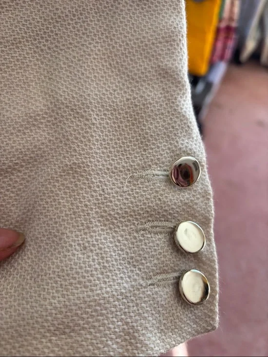 Cream Textured Women's Blazer - Persona - Picture 3 of 8